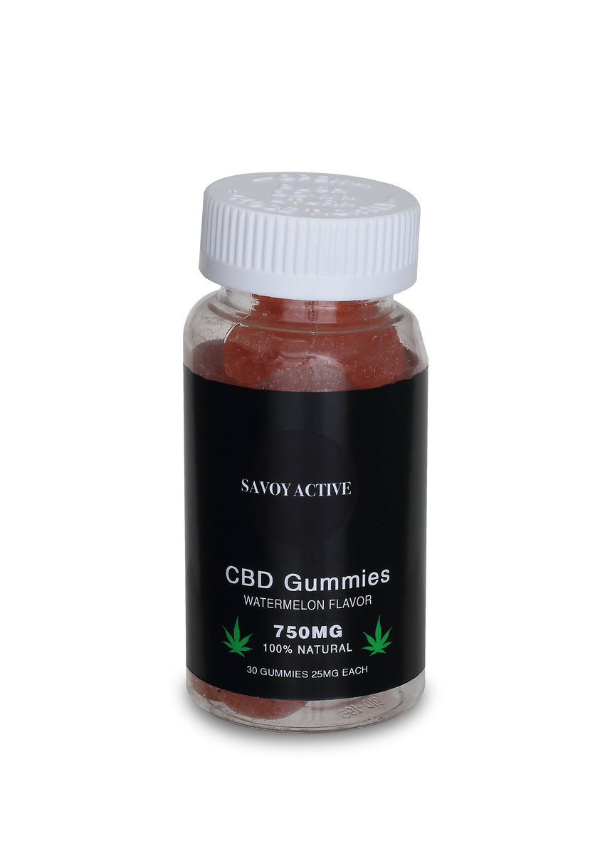 CBD Gummies - Watermelon Flavor - 750MG CBD - 100% Natural - 30 Gummies (25MG Each) - Made in USA